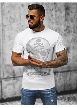 T-shirt męski slim fit biały OZONEE NB/MT3025 ze sklepu ozonee.pl w kategorii T-shirty męskie - zdjęcie 159259614