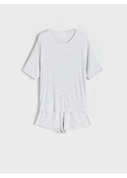 Reserved - Dwuczęściowa piżama - jasnoszary ze sklepu Reserved w kategorii Piżamy damskie - zdjęcie 159265221