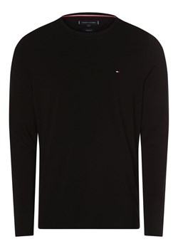 Tommy Hilfiger Męska koszulka z długim rękawem Mężczyźni Bawełna czarny jednolity ze sklepu vangraaf w kategorii T-shirty męskie - zdjęcie 159300062