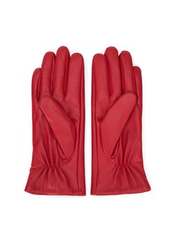 Damskie rękawiczki skórzane z wyszytym wzorem czerwone ze sklepu WITTCHEN w kategorii Rękawiczki damskie - zdjęcie 159314043