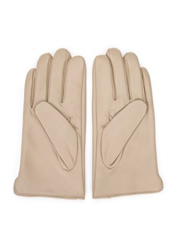Ocieplane czarne rękawiczki męskie ze skóry naturalnej beżowe ze sklepu WITTCHEN w kategorii Rękawiczki męskie - zdjęcie 159314070