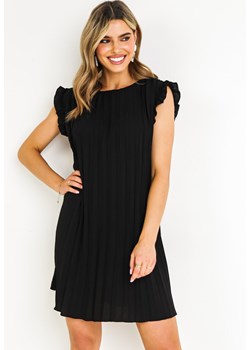 Czarna Pudełkowa Sukienka Mini z Plisowanej Tkaniny Ematisa ze sklepu Born2be Odzież w kategorii Sukienki - zdjęcie 159316721