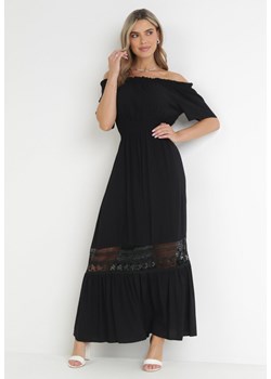 Czarna Sukienka Hiszpanka ze Zdobieniem z Koronki Zinnin ze sklepu Born2be Odzież w kategorii Sukienki - zdjęcie 159317953