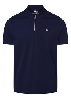 Finshley & Harding London Męska koszulka polo Mężczyźni Dżersej indygo jednolity ze sklepu vangraaf w kategorii T-shirty męskie - zdjęcie 159317990