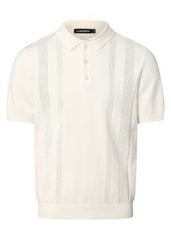 J.Lindeberg Męska koszulka polo z dodatkiem jedwabiu Mężczyźni écru jednolity ze sklepu vangraaf w kategorii T-shirty męskie - zdjęcie 159317991