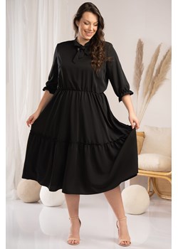 Sukienka rozkloszowana wieczorowa swobodna RAMSEL czarna PROMOCJA ze sklepu karko.pl w kategorii Sukienki - zdjęcie 159337330