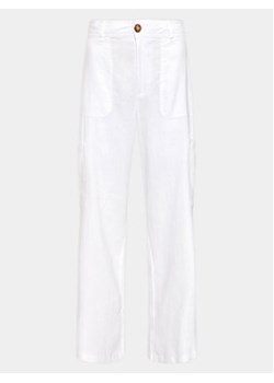 Gina Tricot Spodnie materiałowe 19959 Biały Regular Fit ze sklepu MODIVO w kategorii Spodnie damskie - zdjęcie 160038134