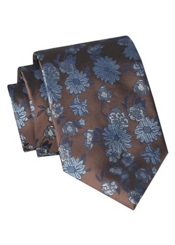 Klasyczny, Szeroki Krawat Męski CHATTIER - Brązowy w Kwiaty KRCH1370 ze sklepu JegoSzafa.pl w kategorii Krawaty - zdjęcie 160042774