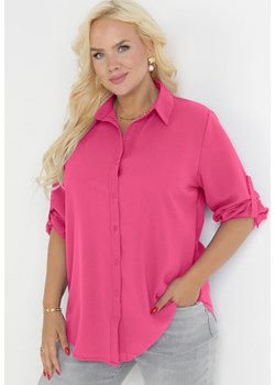 Fuksjowa Koszula z Podpinanymi Rękawami Jalema ze sklepu Born2be Odzież w kategorii Koszule damskie - zdjęcie 160046253