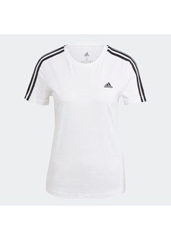 Koszulka damska Loungewear Essentials Slim 3-Stripes Tee Adidas ze sklepu SPORT-SHOP.pl w kategorii Bluzki damskie - zdjęcie 160050761
