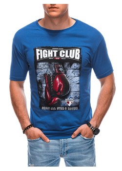 T-shirt męski z nadrukiem 1861S - niebieski ze sklepu Edoti w kategorii T-shirty męskie - zdjęcie 160051714