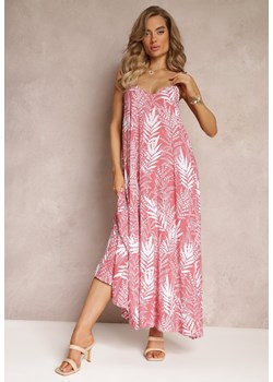 Różowa Rozkloszowana Sukienka Maxi na Ramiączkach Dris ze sklepu Renee odzież w kategorii Sukienki - zdjęcie 160052883
