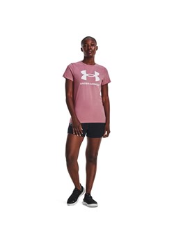 Damski t-shirt z nadrukiem Under Armour UA Rival Logo SS - różowy ze sklepu Sportstylestory.com w kategorii Bluzki damskie - zdjęcie 160053213