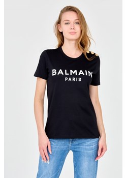 BALMAIN - Czarny t-shirt ze sklepu outfit.pl w kategorii Bluzki damskie - zdjęcie 160056820