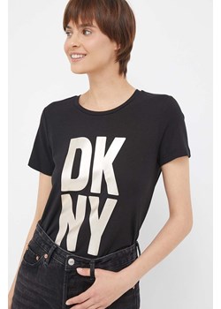 Dkny t-shirt damski kolor czarny ze sklepu ANSWEAR.com w kategorii Bluzki damskie - zdjęcie 160058044