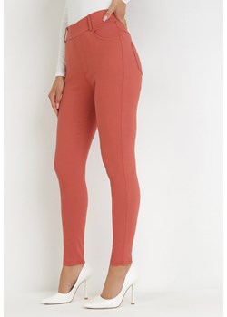 Pomarańczowe Spodnie Skinny z Wysokim Stanem Ninga ze sklepu Born2be Odzież w kategorii Spodnie damskie - zdjęcie 160066853