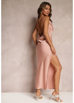 Różowa Sukienka Maxi z Odkrytymi Plecami z Rozcięciem na Dole Zirthi ze sklepu Renee odzież w kategorii Sukienki - zdjęcie 160067420