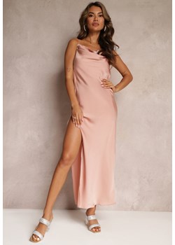Różowa Sukienka Maxi z Odkrytymi Plecami z Rozcięciem na Dole Zirthi ze sklepu Renee odzież w kategorii Sukienki - zdjęcie 160067423