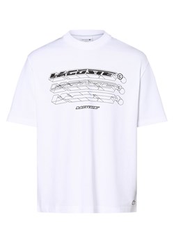 Lacoste T-shirt męski Mężczyźni biały nadruk ze sklepu vangraaf w kategorii T-shirty męskie - zdjęcie 160068712