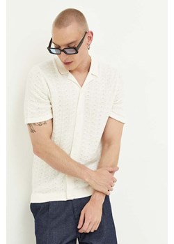 Abercrombie &amp; Fitch koszula męska kolor beżowy regular ze sklepu ANSWEAR.com w kategorii Koszule męskie - zdjęcie 160071612
