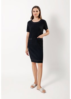Czarna sukienka z fakturą plecionki ze sklepu Molton w kategorii Sukienki - zdjęcie 160072141