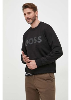 BOSS bluza bawełniana męska kolor czarny z nadrukiem ze sklepu ANSWEAR.com w kategorii Bluzy męskie - zdjęcie 160083583