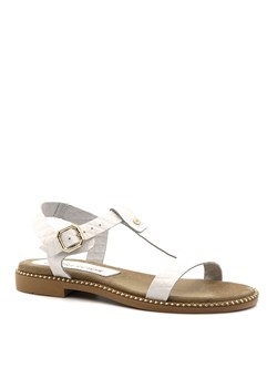 Białe skórzane sandały 167T ze sklepu NESCIOR w kategorii Sandały damskie - zdjęcie 160084890