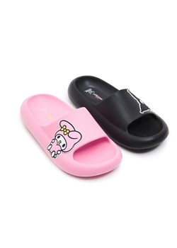 Cropp - Różowo-czarne klapki Kuromi & My Melody - czarny ze sklepu Cropp w kategorii Klapki damskie - zdjęcie 160089661