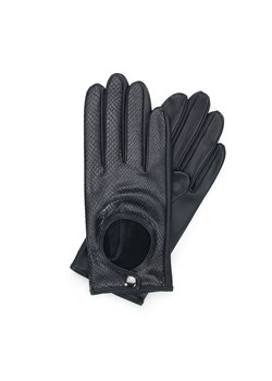 Damskie rękawiczki samochodowe ze skóry lizard czarne ze sklepu WITTCHEN w kategorii Rękawiczki damskie - zdjęcie 160122792