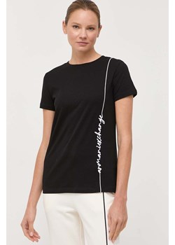 Armani Exchange t-shirt bawełniany kolor czarny ze sklepu ANSWEAR.com w kategorii Bluzki damskie - zdjęcie 160146594