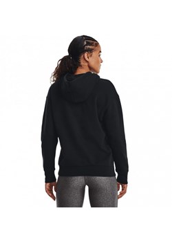 Damska bluza dresowa nierozpinana z kapturem Under Armour Essential Fleece Hoodie - czarna ze sklepu Sportstylestory.com w kategorii Bluzy damskie - zdjęcie 160148201