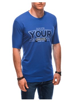 T-shirt męski z nadrukiem 1872S - niebieski ze sklepu Edoti w kategorii T-shirty męskie - zdjęcie 160198044