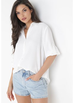 Biała Koszula z Podpinanymi Rękawami Jalema ze sklepu Born2be Odzież w kategorii Koszule damskie - zdjęcie 160207473