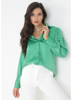 Zielona Klasyczna Koszula z Kołnierzem Noali ze sklepu Born2be Odzież w kategorii Koszule damskie - zdjęcie 160208631