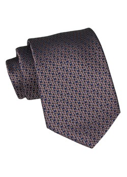 Klasyczny Krawat Męski - ALTIES - Brązowy, Drobny Wzór KRALTS0885 ze sklepu JegoSzafa.pl w kategorii Krawaty - zdjęcie 160216732
