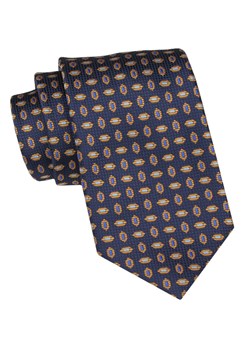 Klasyczny Krawat Męski - ALTIES - Granat, Złote Groszki KRALTS0911 ze sklepu JegoSzafa.pl w kategorii Krawaty - zdjęcie 160216772