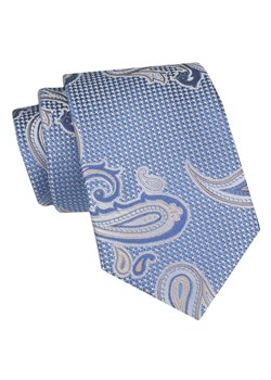 Klasyczny Krawat Męski - ALTIES - Niebieski, Duże Paisley KRALTS0882 ze sklepu JegoSzafa.pl w kategorii Krawaty - zdjęcie 160216790