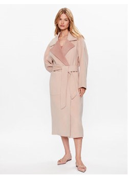 Calvin Klein Płaszcz wełniany K20K205855 Różowy Regular Fit ze sklepu MODIVO w kategorii Płaszcze damskie - zdjęcie 160290440