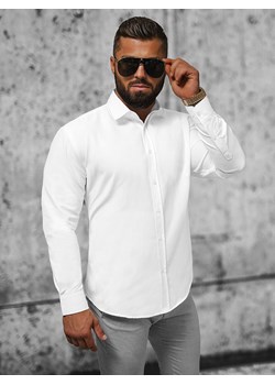 Koszula męska biała OZONEE O/3777 ze sklepu ozonee.pl w kategorii Koszule męskie - zdjęcie 160292440