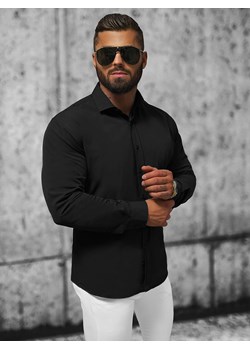 Koszula męska czarna OZONEE O/3777 ze sklepu ozonee.pl w kategorii Koszule męskie - zdjęcie 160292444
