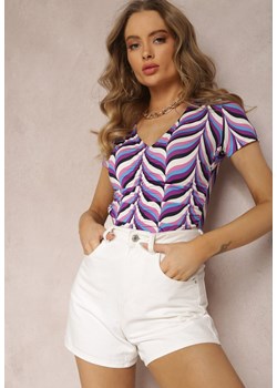 Fioletowa Bluzka Harmista ze sklepu Renee odzież w kategorii Bluzki damskie - zdjęcie 160306764