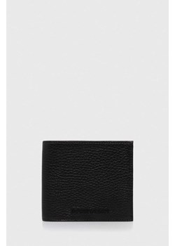 Emporio Armani portfel skórzany męski kolor czarny ze sklepu ANSWEAR.com w kategorii Portfele męskie - zdjęcie 160312434