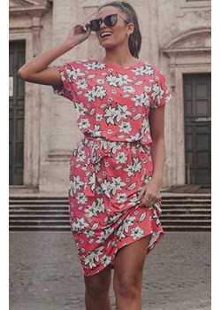 1N504 sukienka damska kr.ręk., Kolor malinowy-wzór, Rozmiar M, Individual ze sklepu Primodo w kategorii Sukienki - zdjęcie 160322290