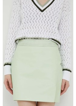 Pepe Jeans spódnica kolor zielony mini prosta ze sklepu ANSWEAR.com w kategorii Spódnice - zdjęcie 160325404