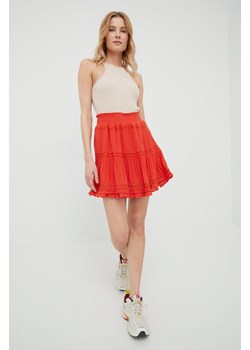 Superdry spódnica kolor pomarańczowy mini rozkloszowana ze sklepu ANSWEAR.com w kategorii Spódnice - zdjęcie 160326800
