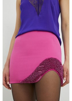 Patrizia Pepe spódnica kolor fioletowy mini prosta ze sklepu ANSWEAR.com w kategorii Spódnice - zdjęcie 160335250
