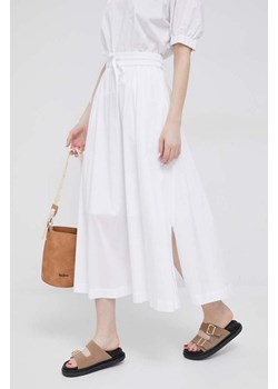Dkny spódnica kolor biały maxi rozkloszowana ze sklepu ANSWEAR.com w kategorii Spódnice - zdjęcie 160335614