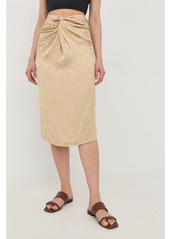 Herskind spódnica kolor beżowy midi prosta ze sklepu ANSWEAR.com w kategorii Spódnice - zdjęcie 160342102