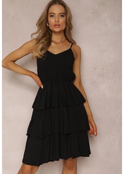 Czarna Sukienka z Wiskozy Astothee ze sklepu Renee odzież w kategorii Sukienki - zdjęcie 160407750