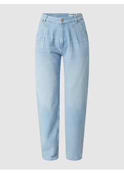 Jeansy o kroju tapered fit z wysokim stanem z bawełny ze sklepu Peek&Cloppenburg  w kategorii Jeansy damskie - zdjęcie 160513893